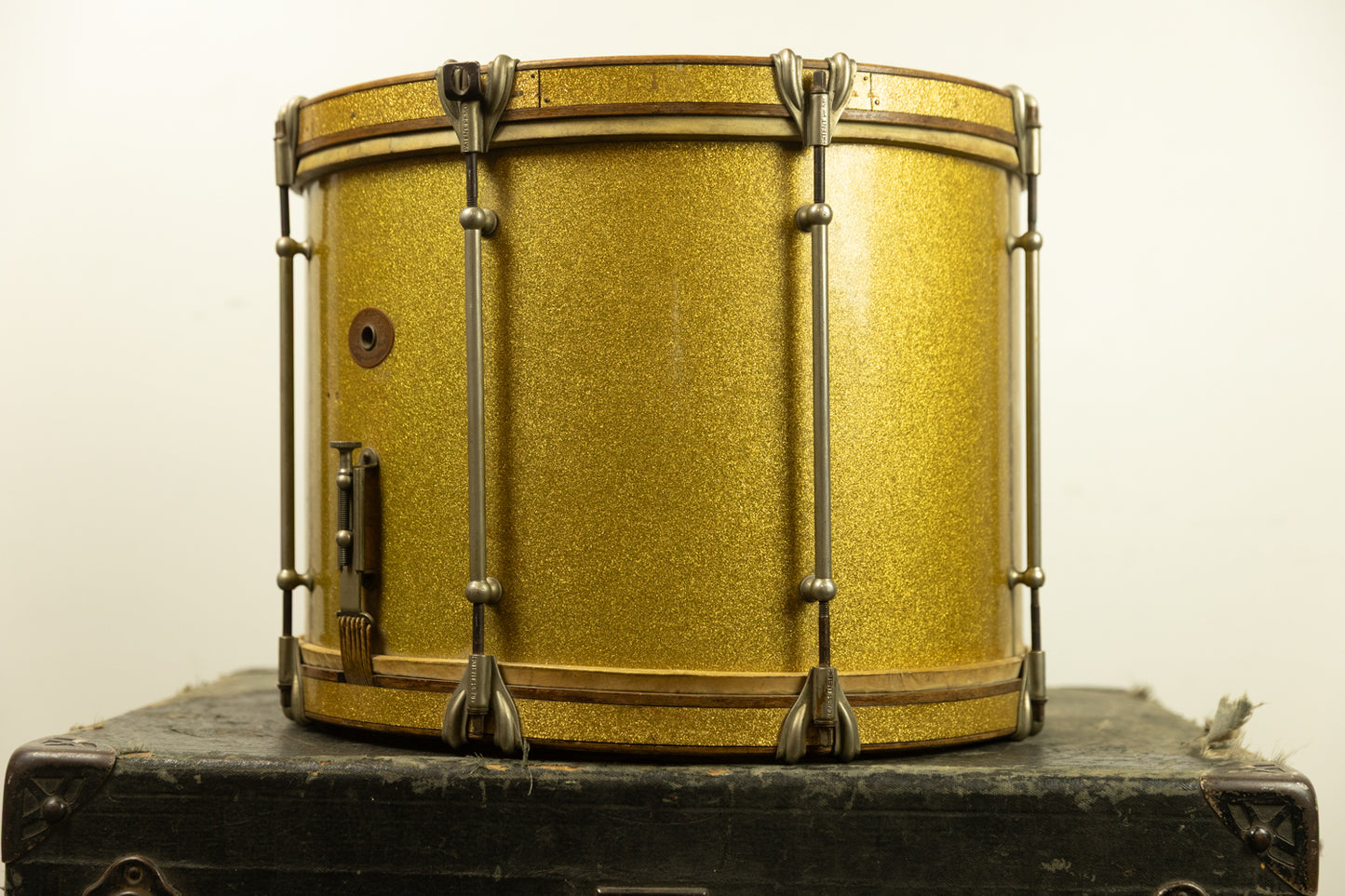 1930s Ludwig 12x16 Gold Flash Triumphal Parade Drum