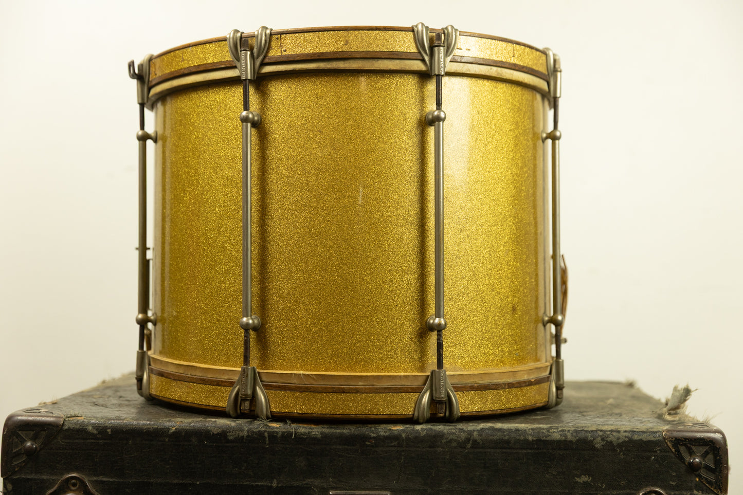 1930s Ludwig 12x16 Gold Flash Triumphal Parade Drum