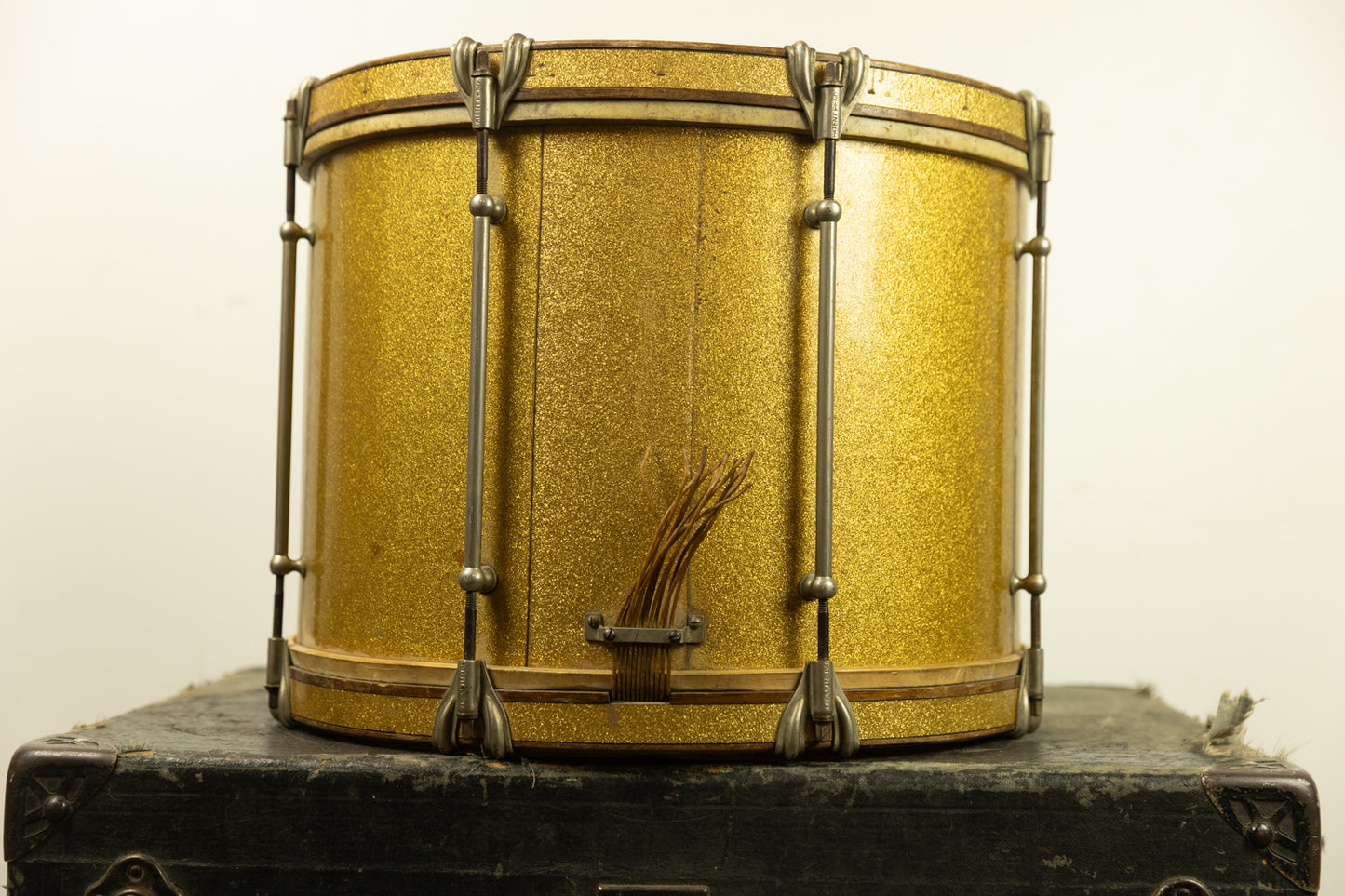 1930s Ludwig 12x16 Gold Flash Triumphal Parade Drum