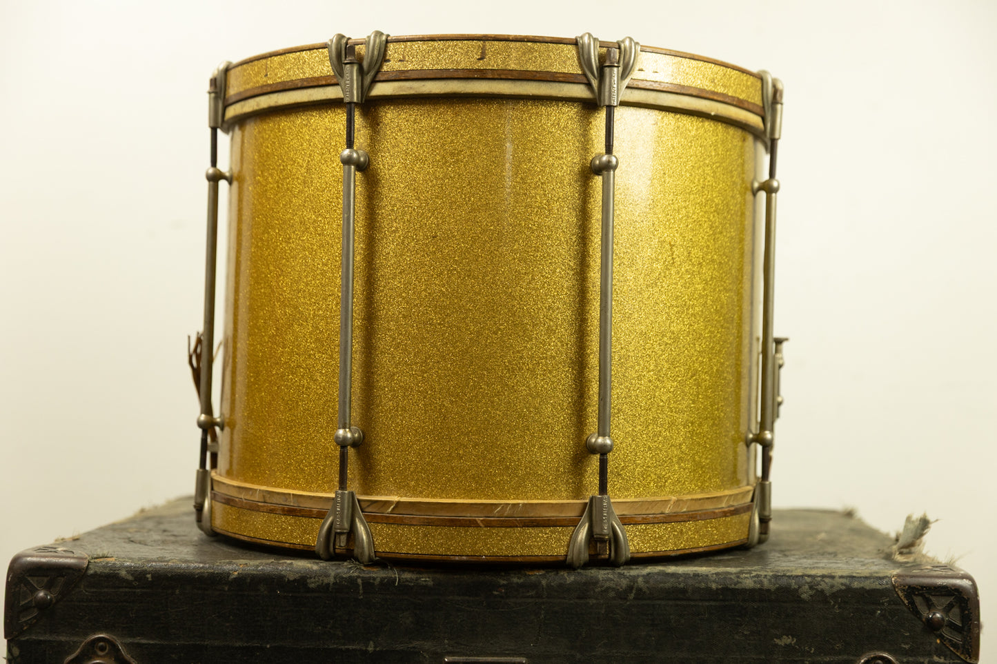 1930s Ludwig 12x16 Gold Flash Triumphal Parade Drum