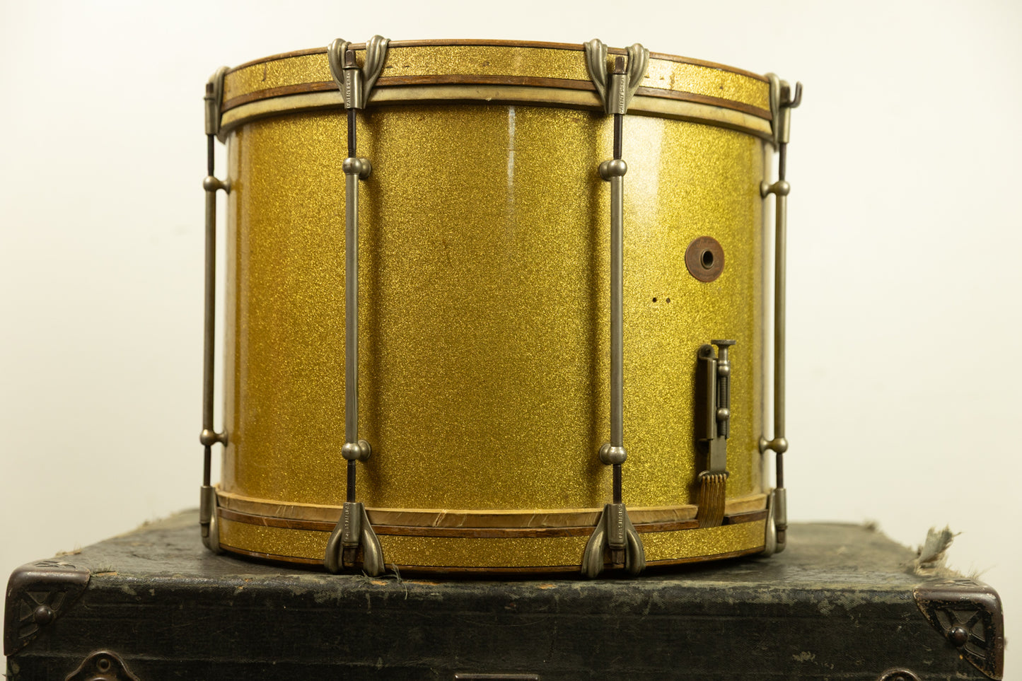 1930s Ludwig 12x16 Gold Flash Triumphal Parade Drum