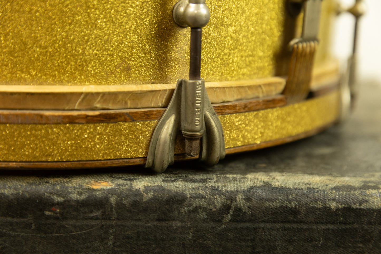 1930s Ludwig 12x16 Gold Flash Triumphal Parade Drum