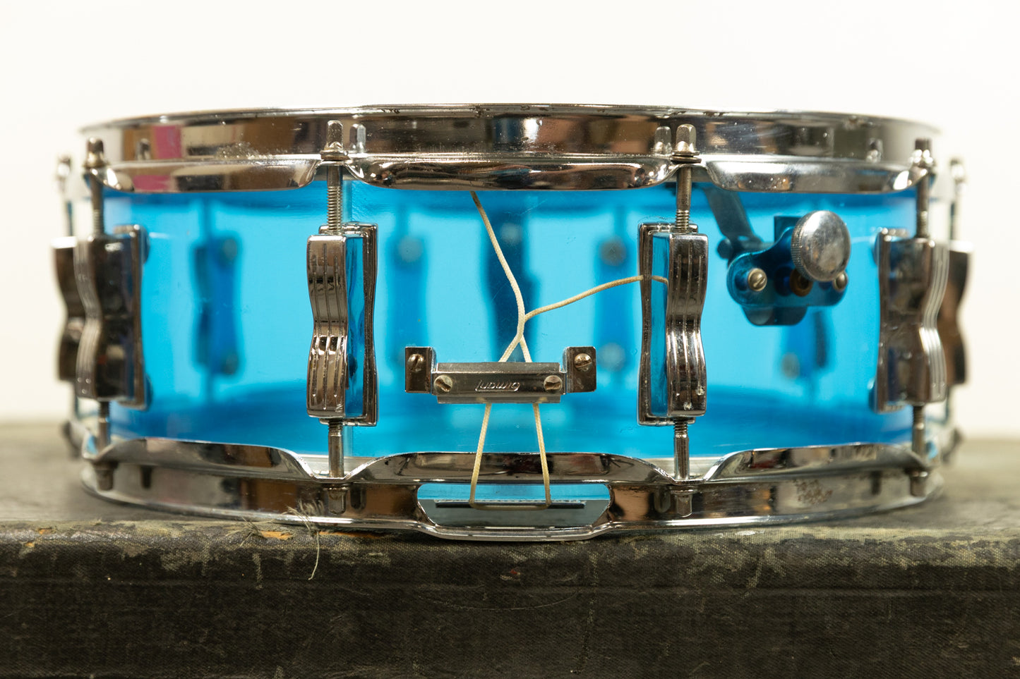 1970s Ludwig 5x14 Blue Vistalite Snare Drum