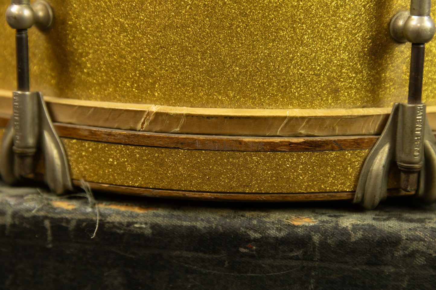 1930s Ludwig 12x16 Gold Flash Triumphal Parade Drum