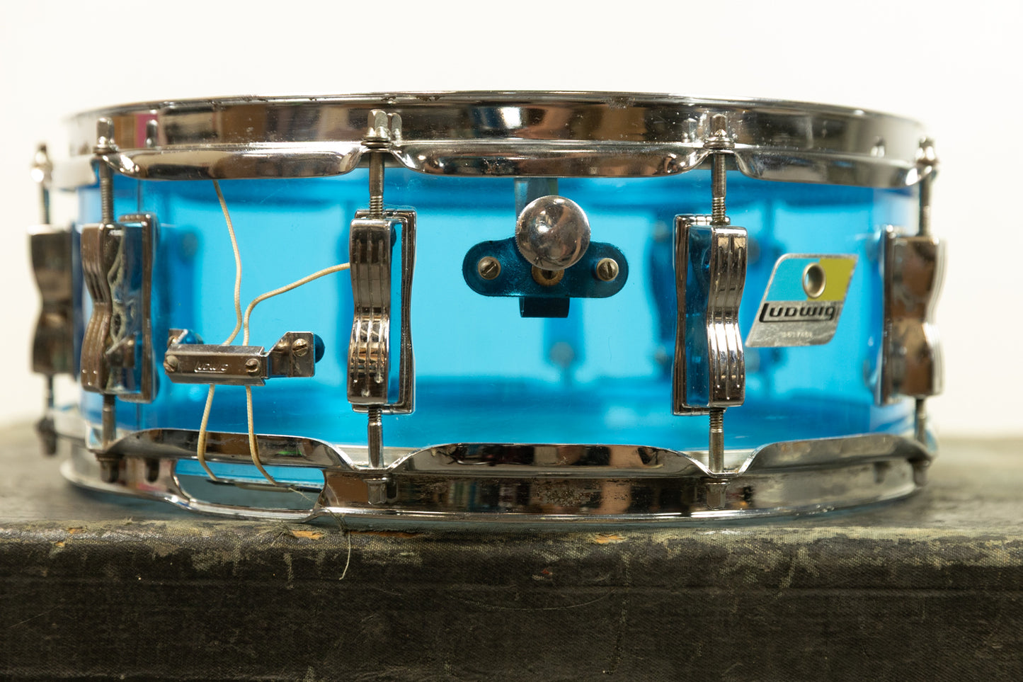 1970s Ludwig 5x14 Blue Vistalite Snare Drum