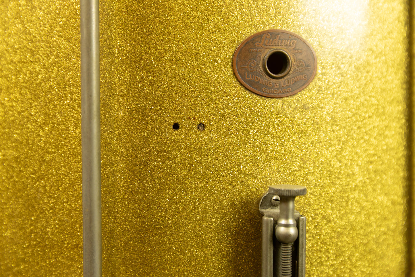 1930s Ludwig 12x16 Gold Flash Triumphal Parade Drum