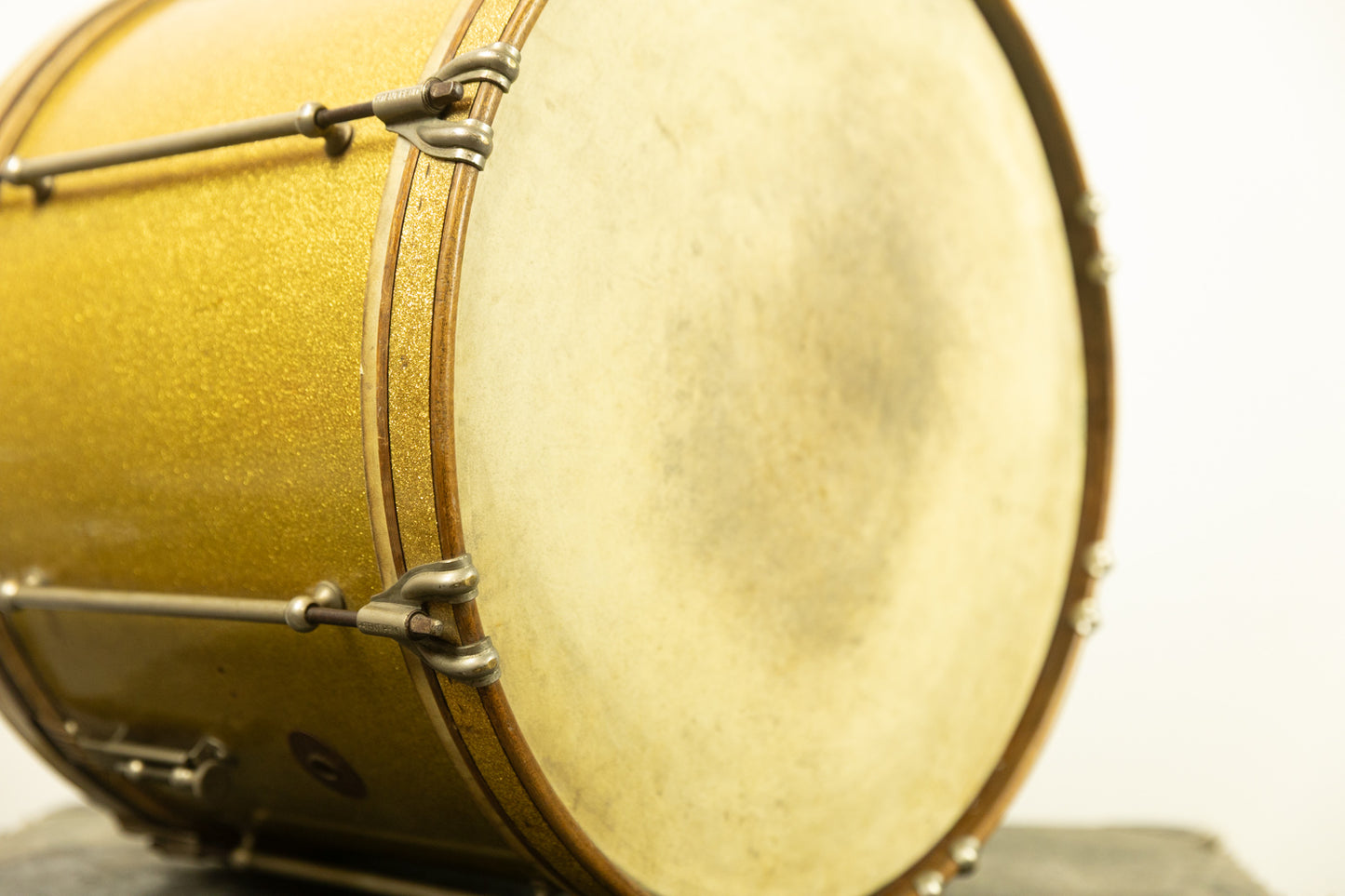 1930s Ludwig 12x16 Gold Flash Triumphal Parade Drum
