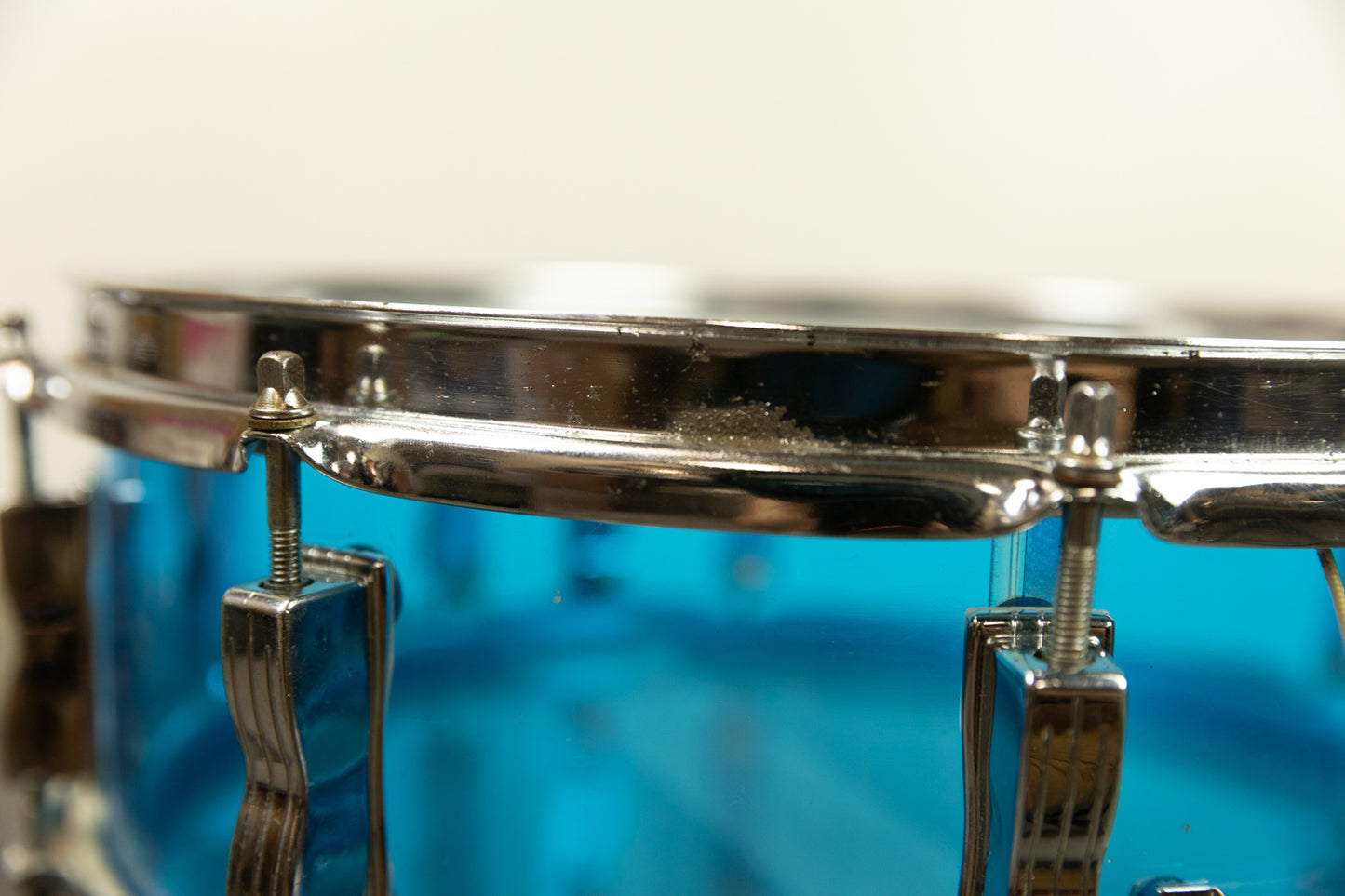 1970s Ludwig 5x14 Blue Vistalite Snare Drum