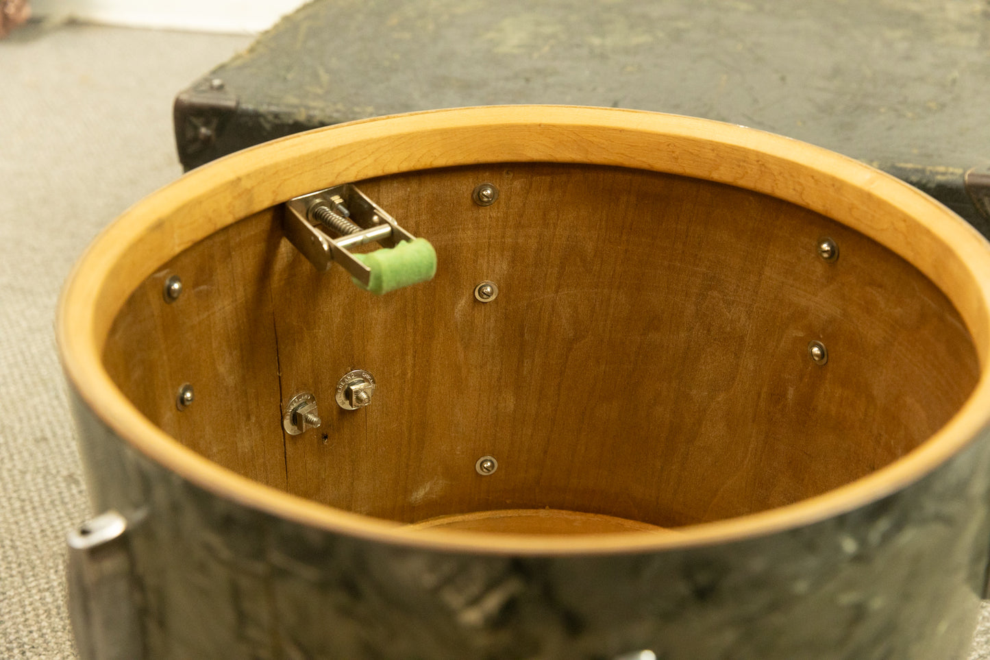 1940s Slingerland 12x14 Black Diamond Pearl Radio King Tom