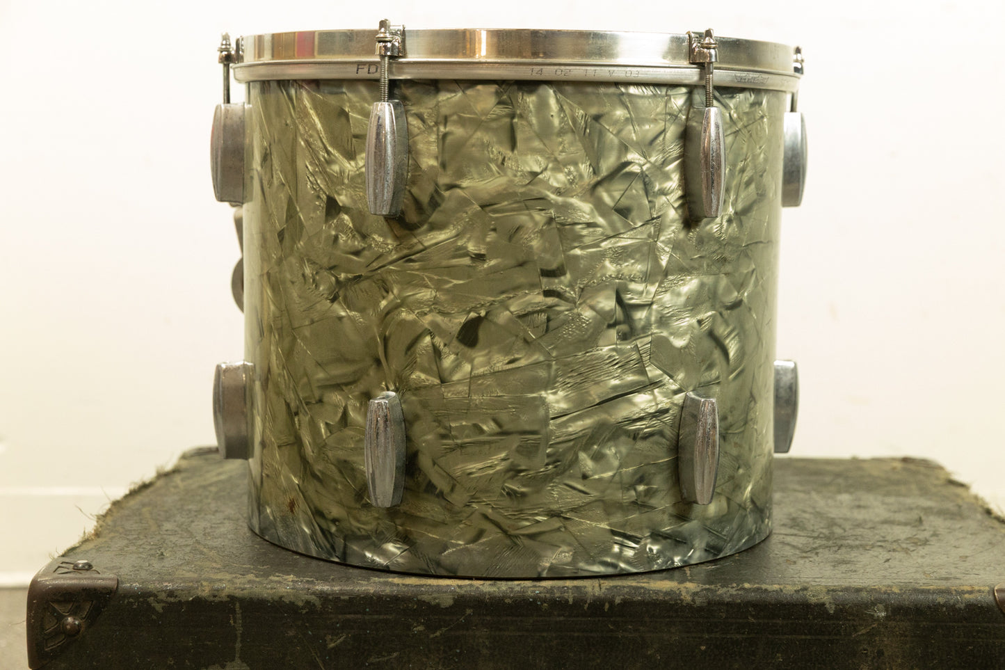 1940s Slingerland 12x14 Black Diamond Pearl Radio King Tom