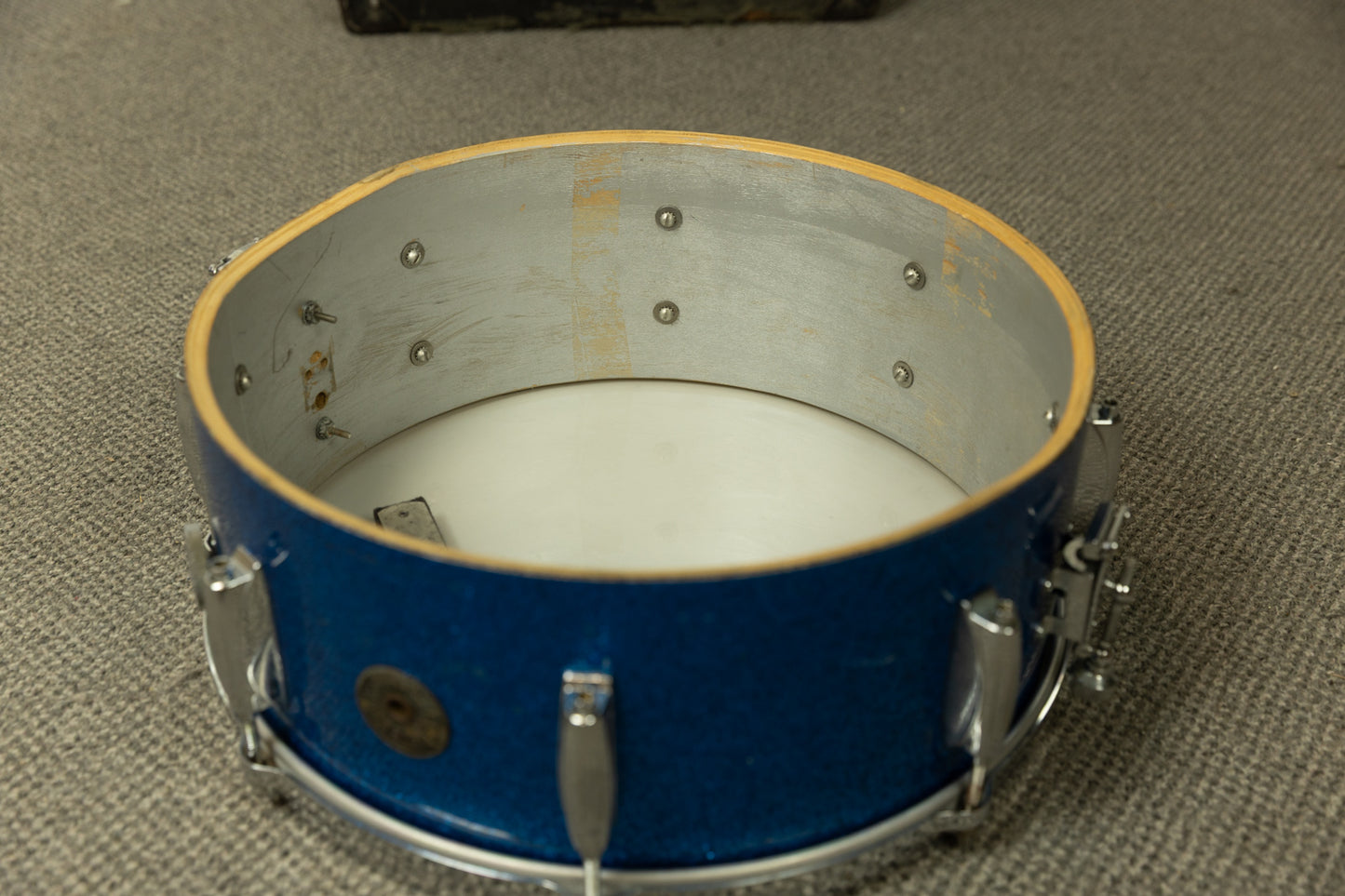 1960s Gretsch 5.5x14 Blue Sparkle Model 4157 Snare Drum