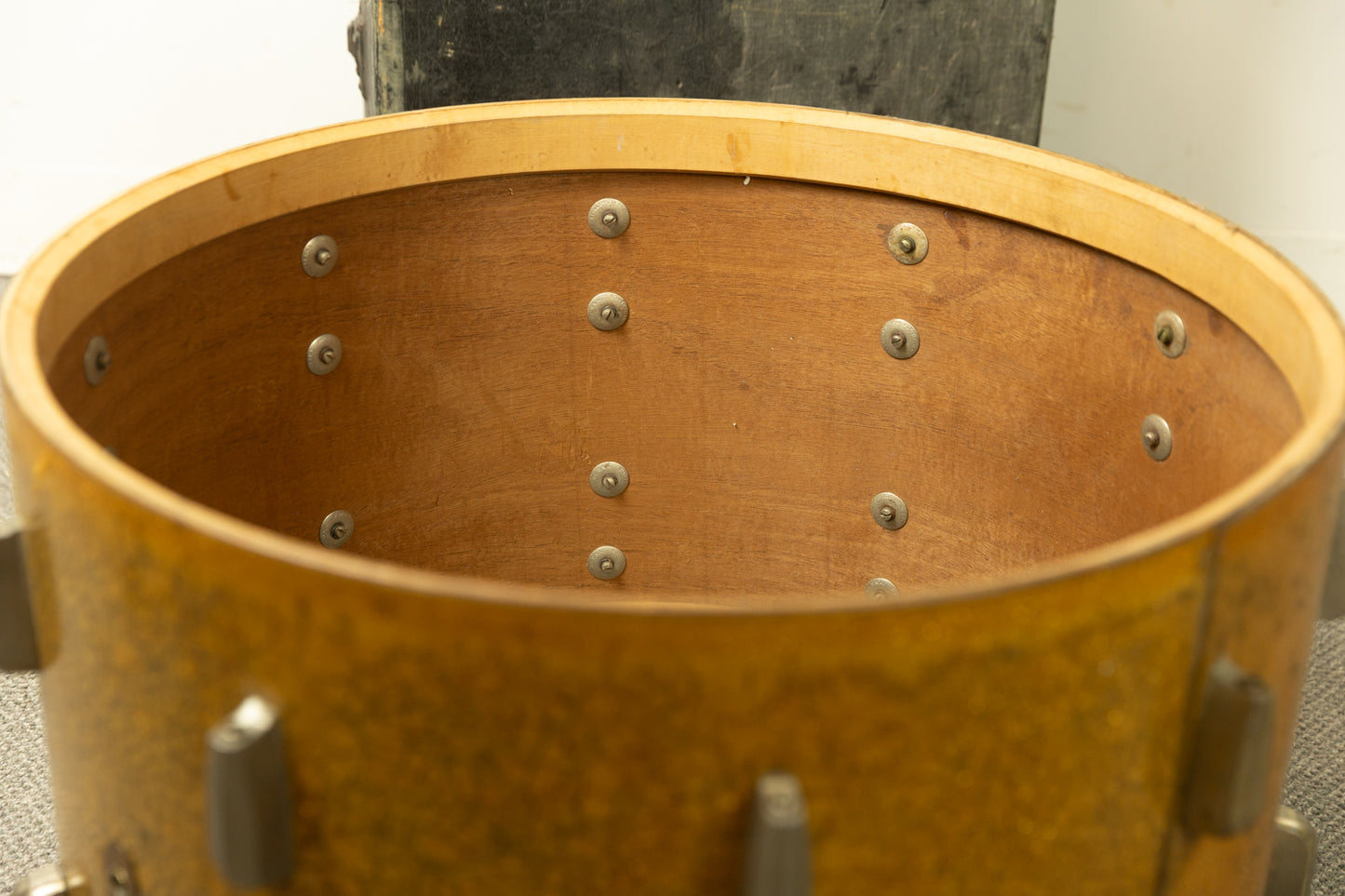 1950s Slingerland 14x22 Gold Sparkle Pearl Radio King Bass Drum