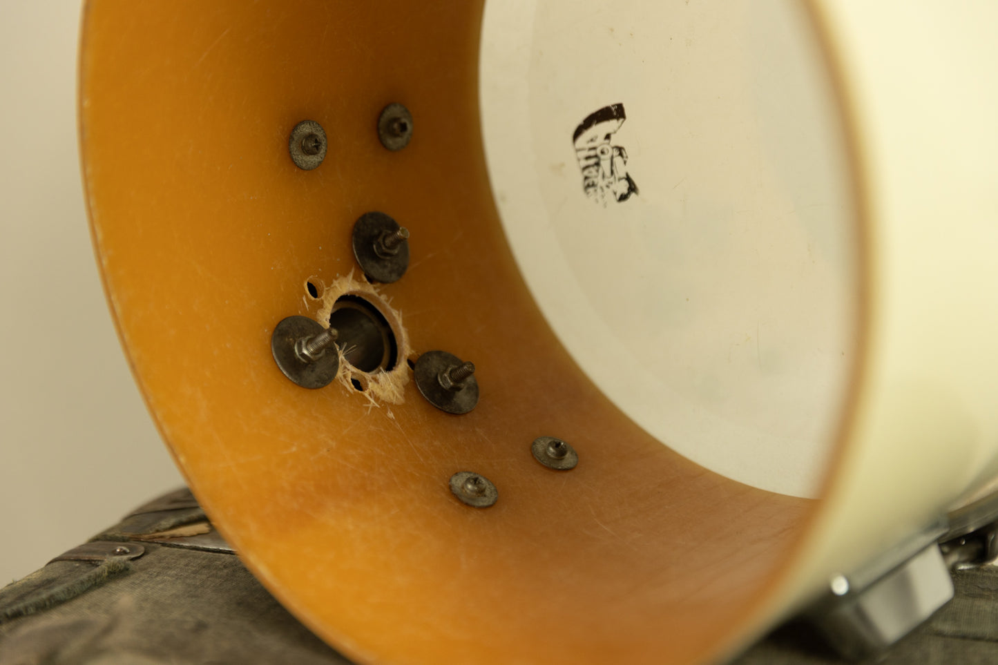 1970s Pearl 6.5x10 White Fiberglass Concert Tom