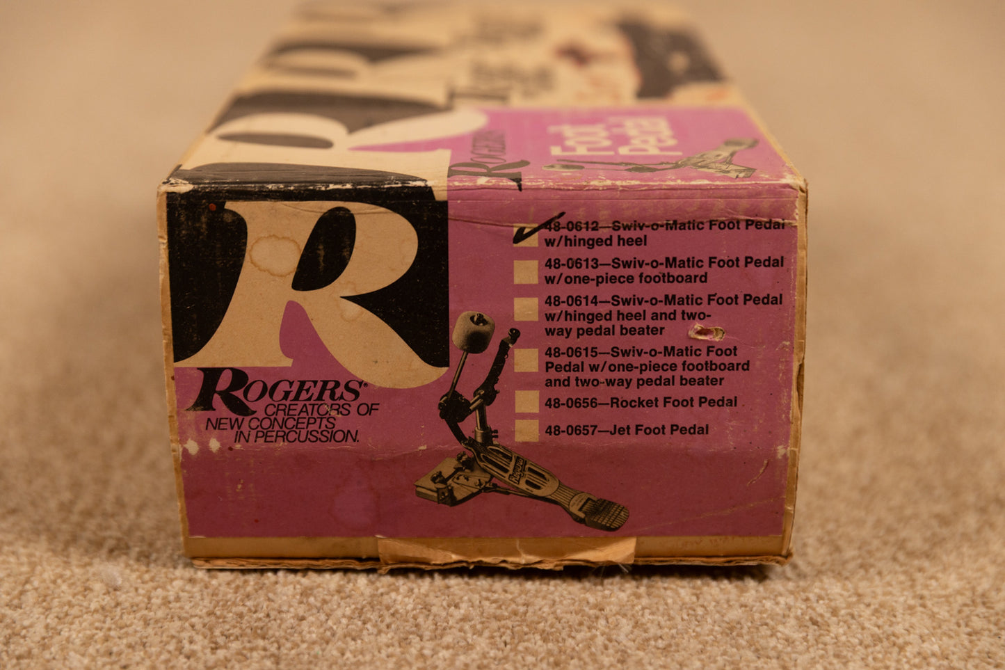 Vintage Rogers Swiv-O-Matic #396 Hinged Heel Bass Drum Pedal with Box