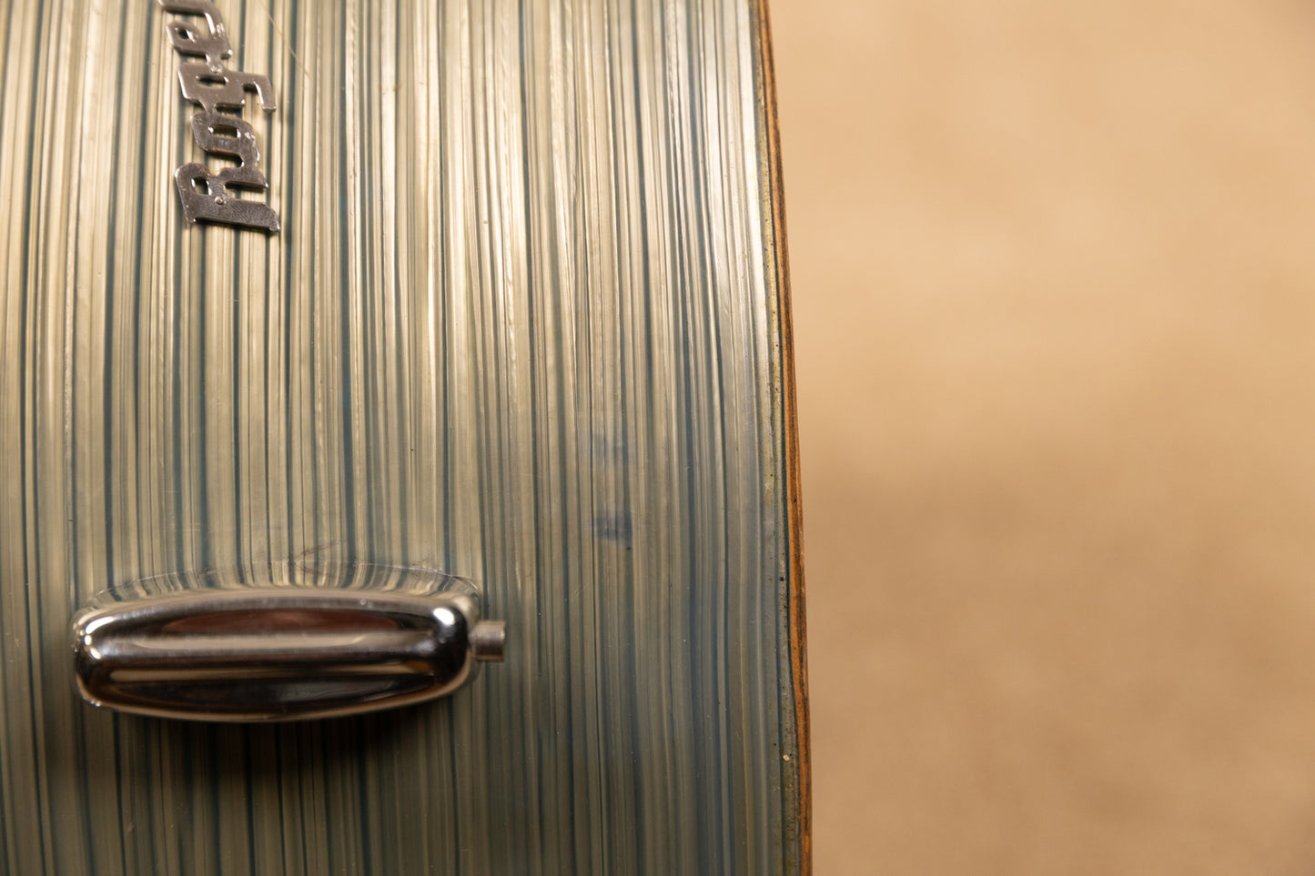 1960s Rogers 14x20 Sky Blue Ripple Pearl Bass Drum