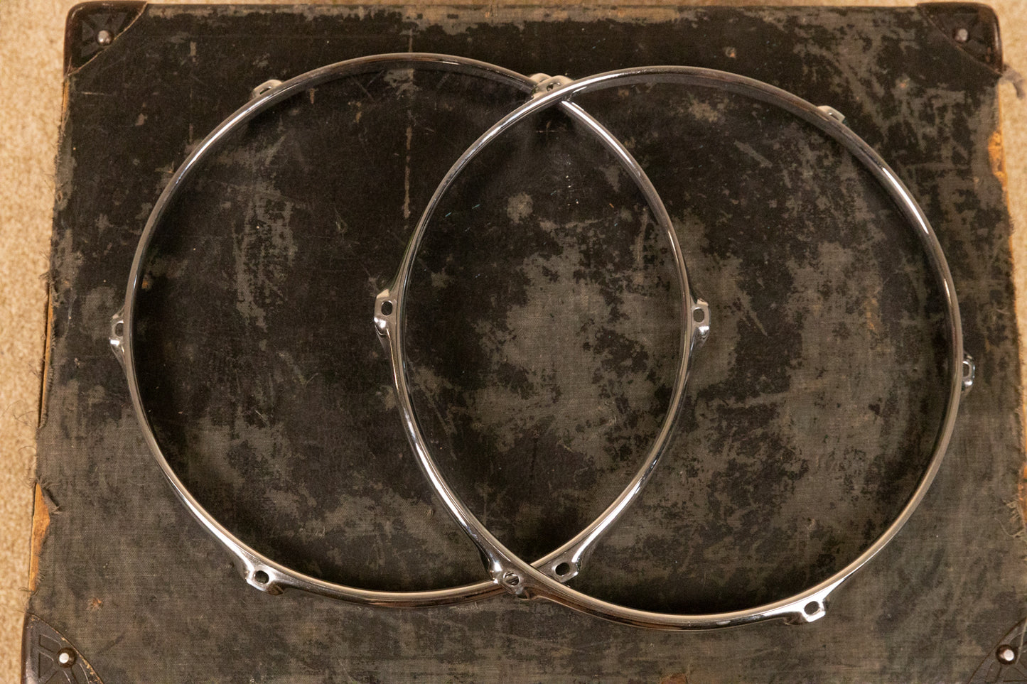 Chrome Over Brass 13" Triple Flange Hoops (Pair)
