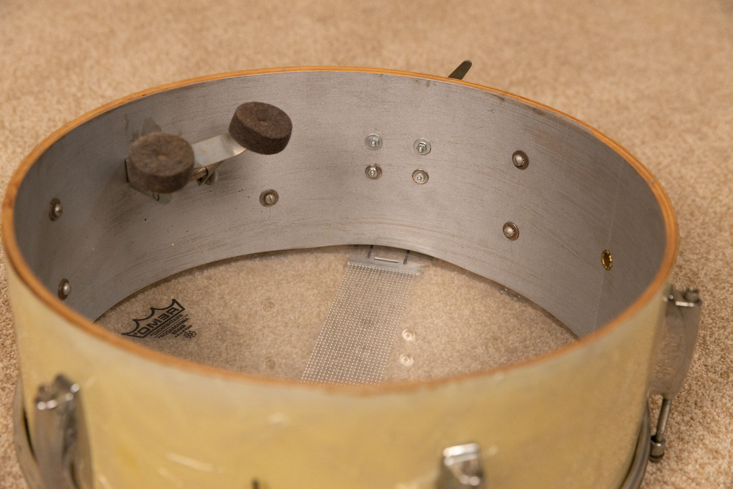 1960s Gretsch 5.5x14 Dixieland White Marine Pearl Snare Drum