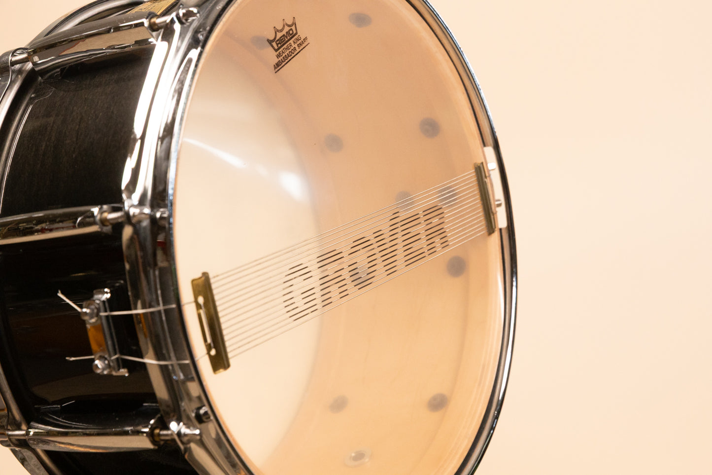 1990s Pearl 6.5x14 Masters Custom Black Mist Snare Drum