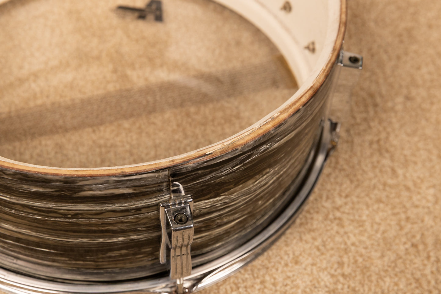 1960s Ludwig 5x14 Oyster Black Pearl Pioneer Snare Drum