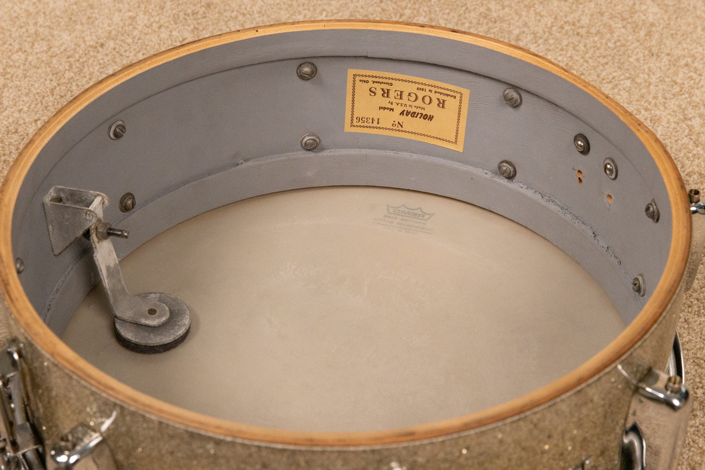 1960 Rogers 5x14 Sparkling Silver Pearl Holiday Snare Drum