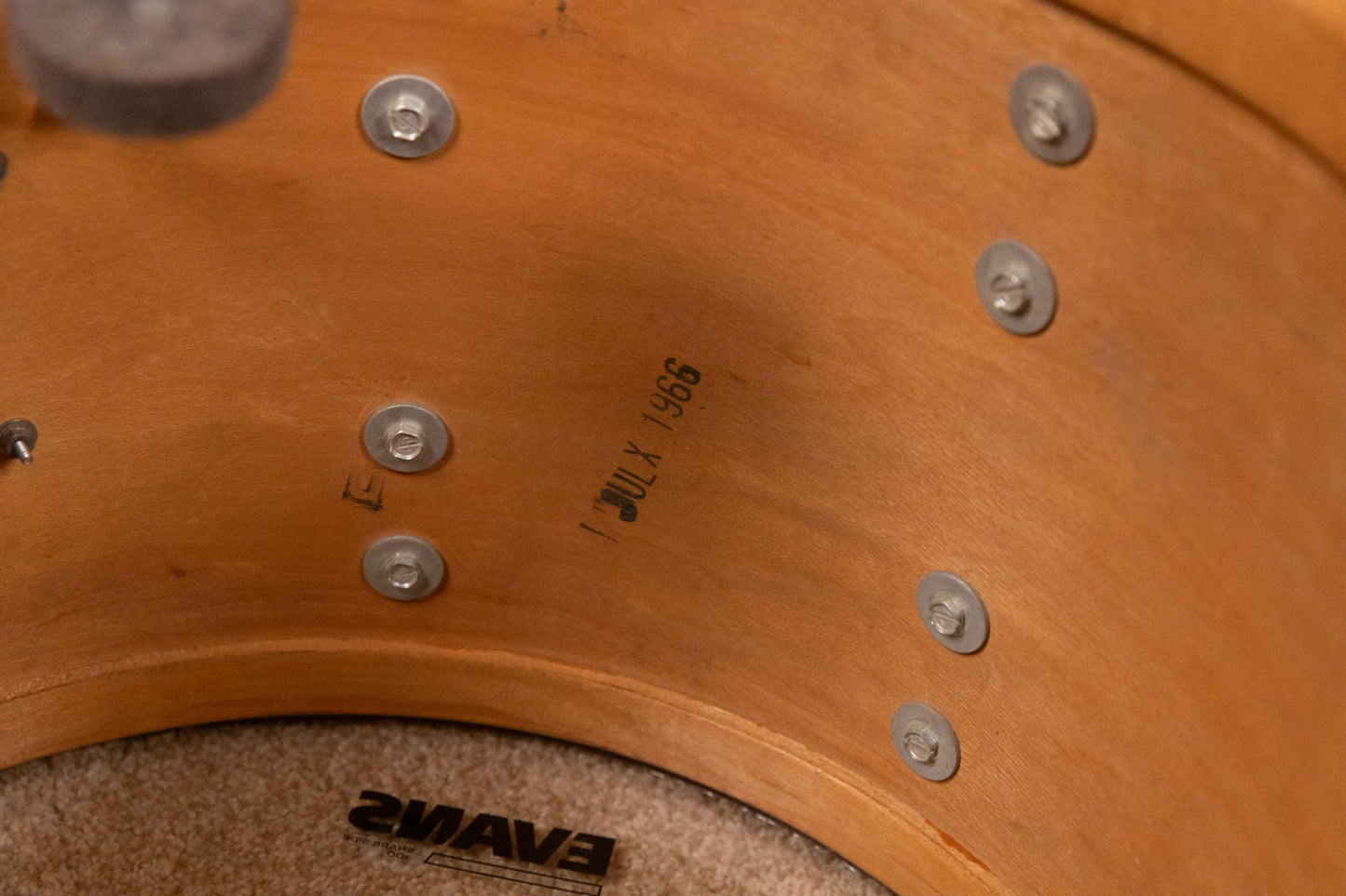 1966 Slingerland 10x14 Haskell W. Harr Tri Band Parade Drum