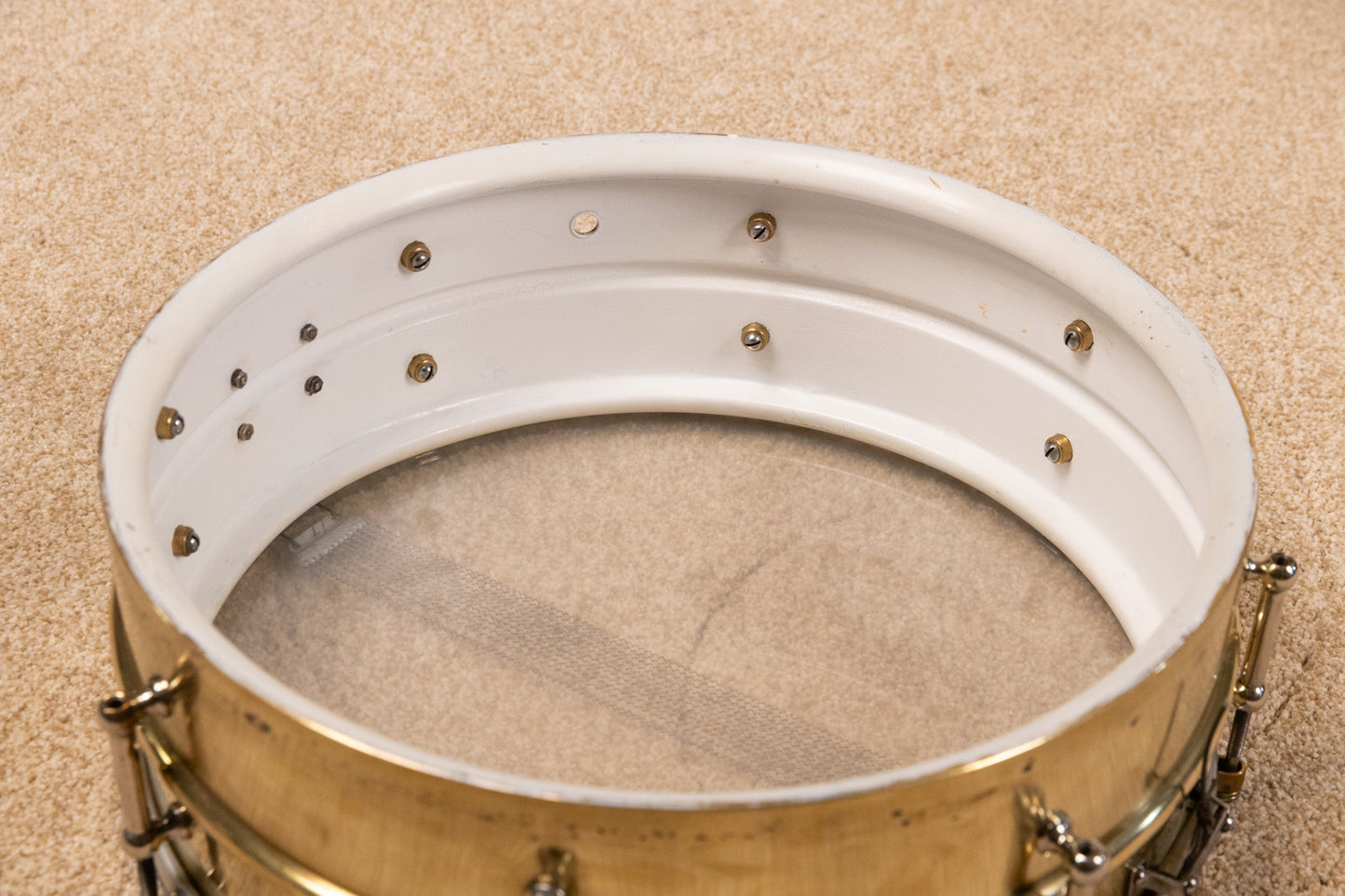 1930s Leedy 5x14 Polished Brass Reliance Snare Drum