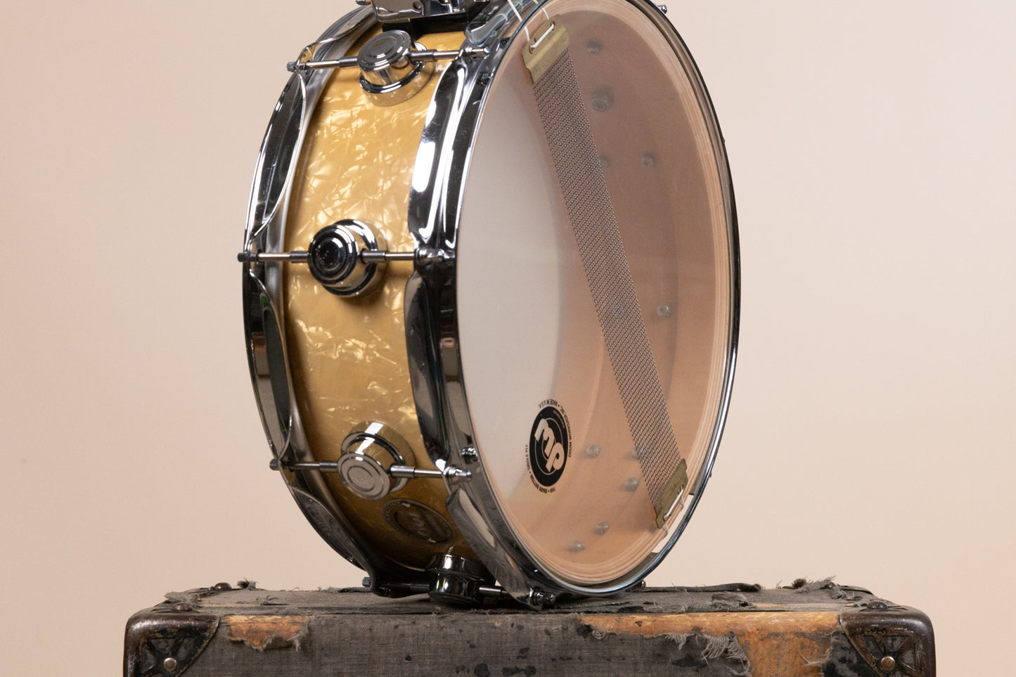 2000s DW 5x14 Collectors White Marine Pearl Snare Drum
