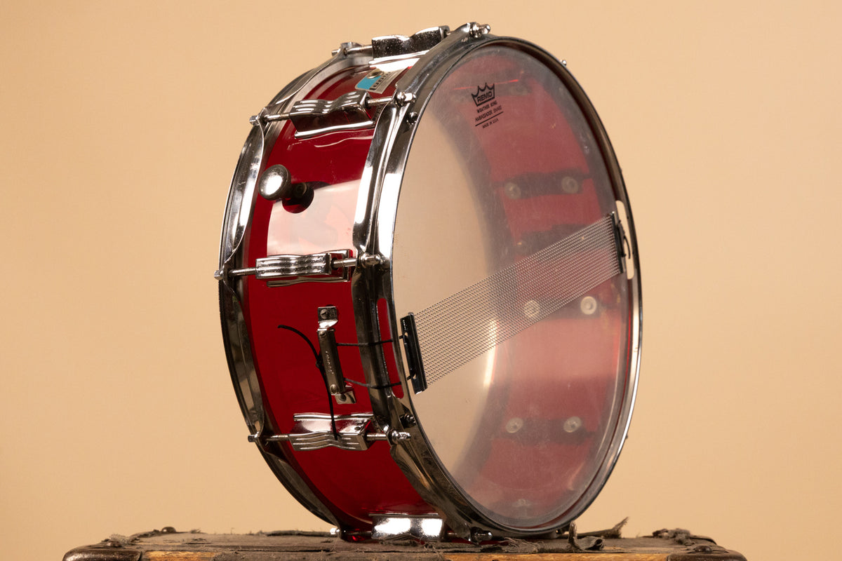 1970s Ludwig 5x14 Red Vistalite Snare Drum