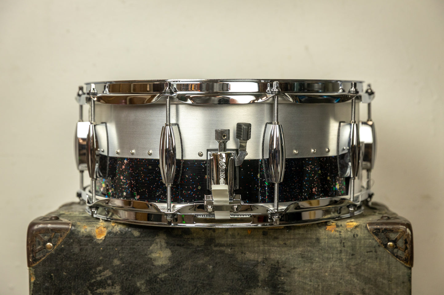 Pork Pie Percussion 6x14 Hybrid Aluminum Maple Mardi Gras Snare Drum