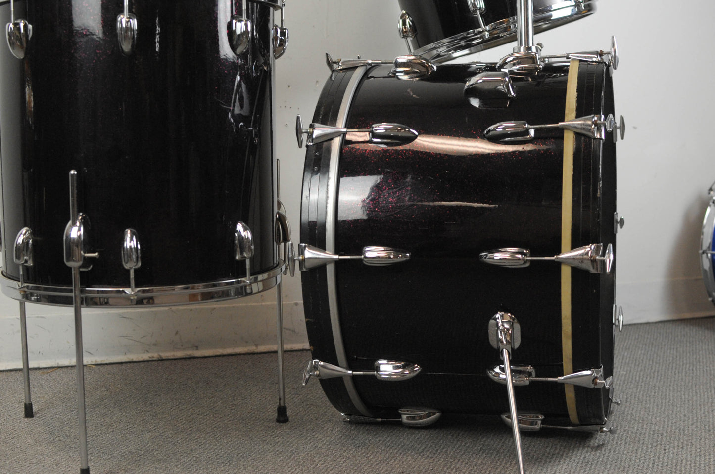 1965 Slingerland Gene Krupa Deluxe Black Sparkle Drum Set