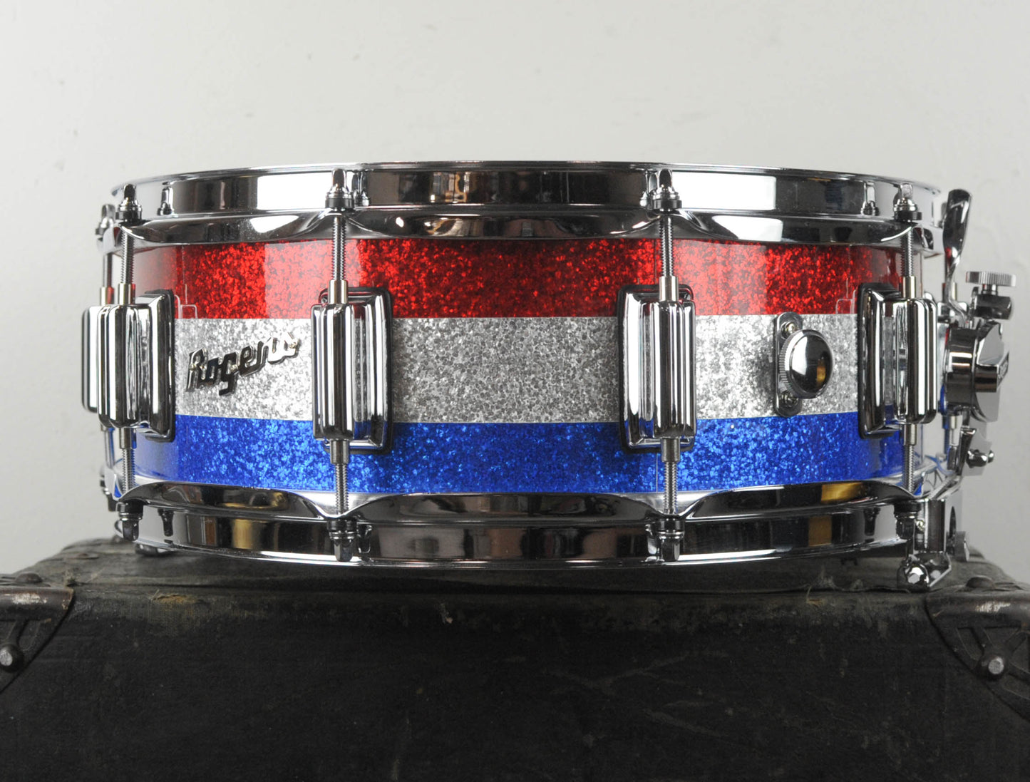 Rogers USA 5x14 Limited Edition Red White & Blue Sparkle Dyna-Sonic Snare Drum