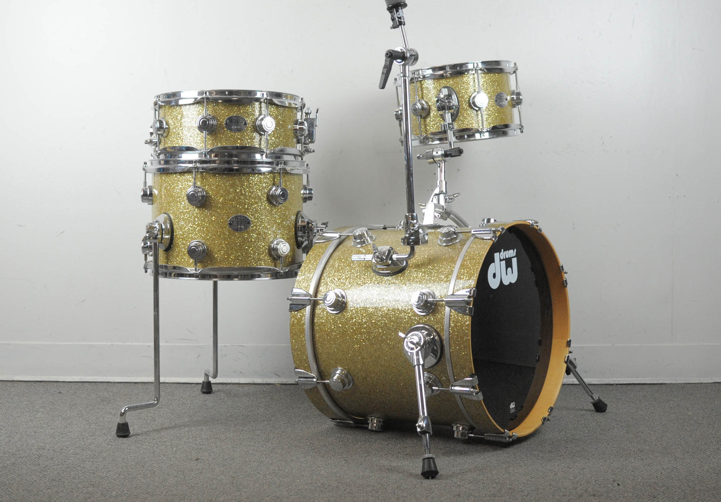 DW Drum Workshop Mini Pro Gold Glass Glitter Drum Set