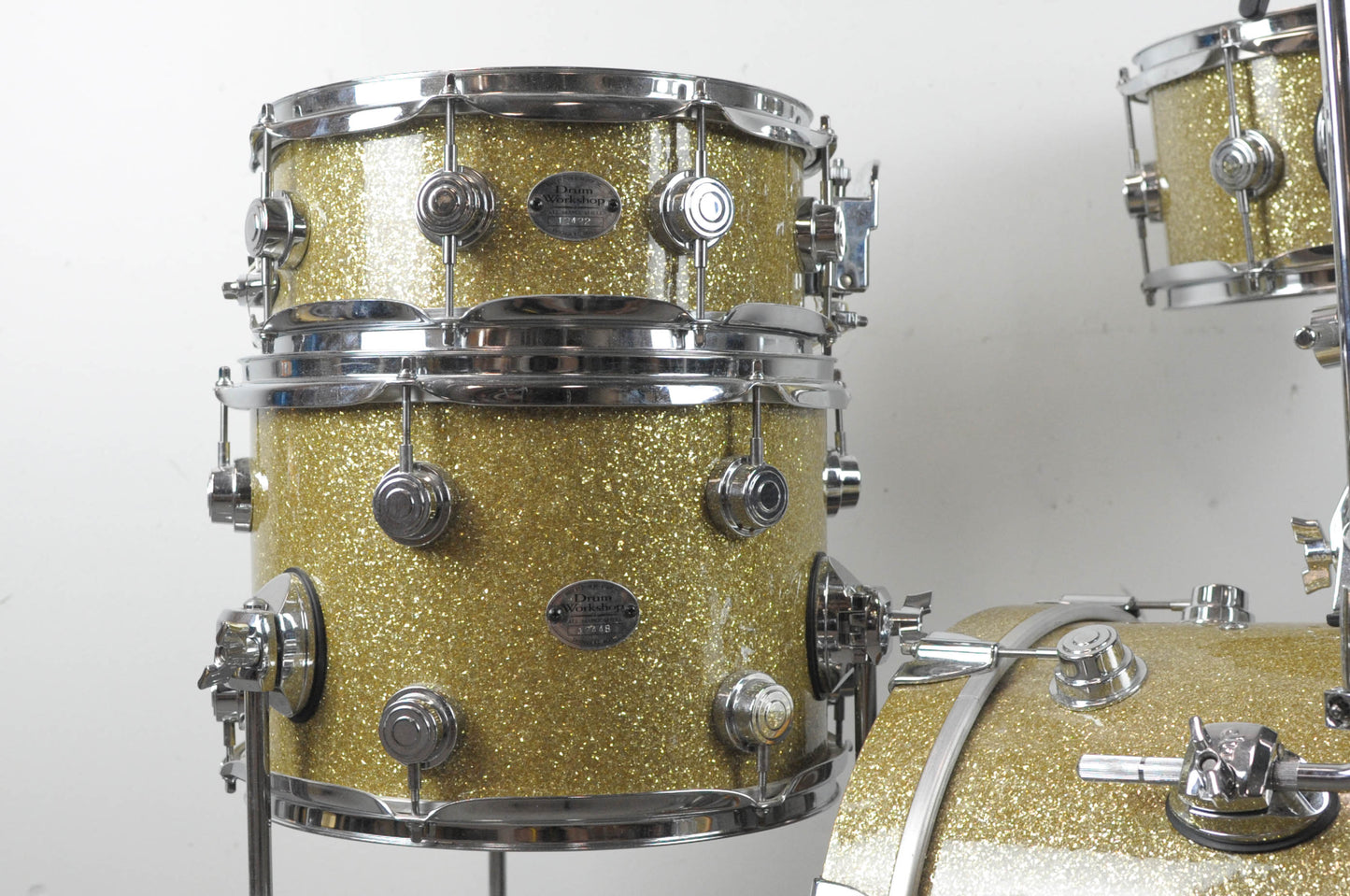 DW Drum Workshop Mini Pro Gold Glass Glitter Drum Set