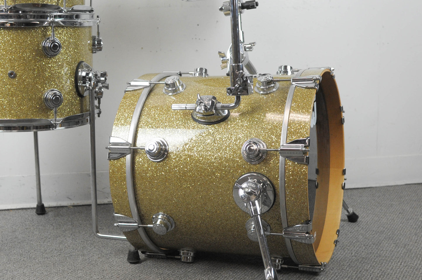 DW Drum Workshop Mini Pro Gold Glass Glitter Drum Set