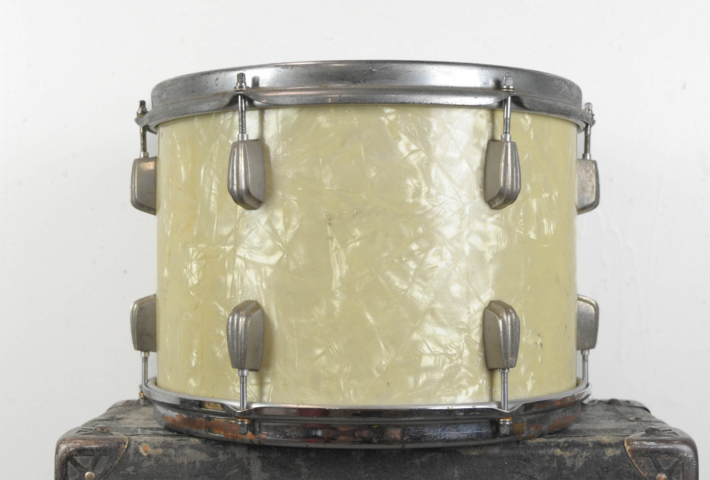 1940s 1950s Slingerland 9x13 White Marine Pearl Radio King Tom