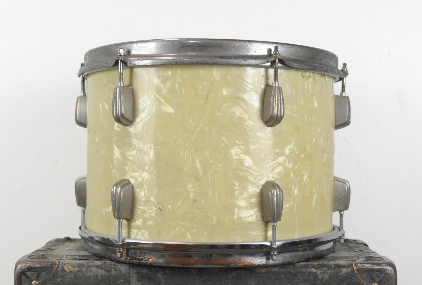 1940s 1950s Slingerland 9x13 White Marine Pearl Radio King Tom