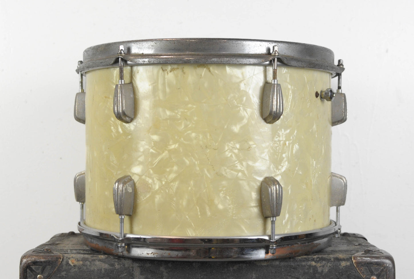 1940s 1950s Slingerland 9x13 White Marine Pearl Radio King Tom