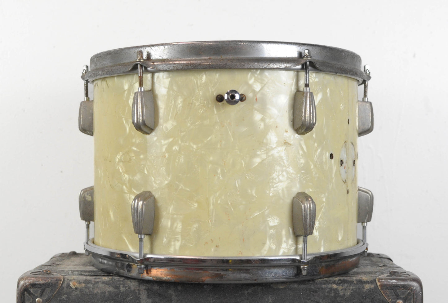1940s 1950s Slingerland 9x13 White Marine Pearl Radio King Tom