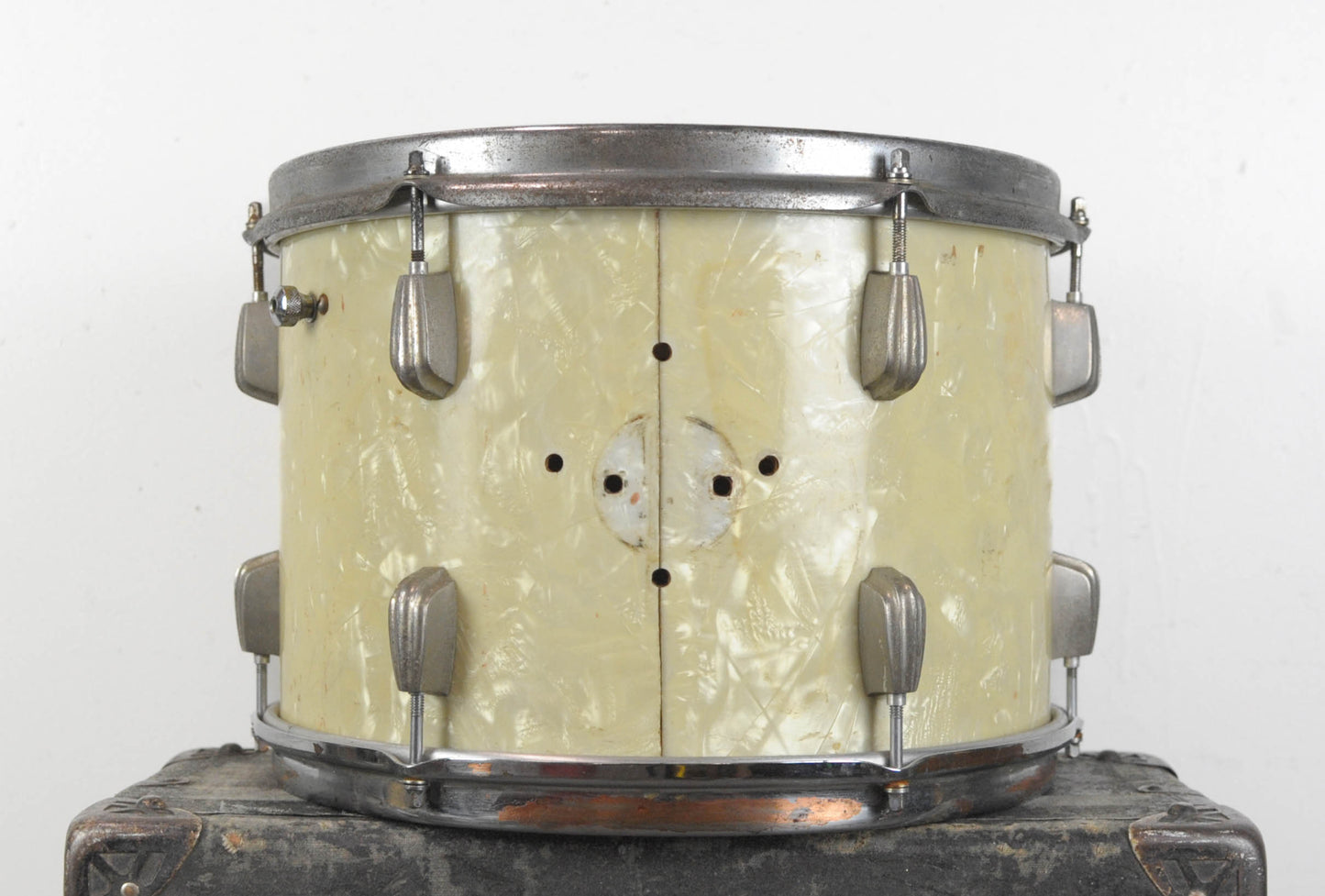 1940s 1950s Slingerland 9x13 White Marine Pearl Radio King Tom