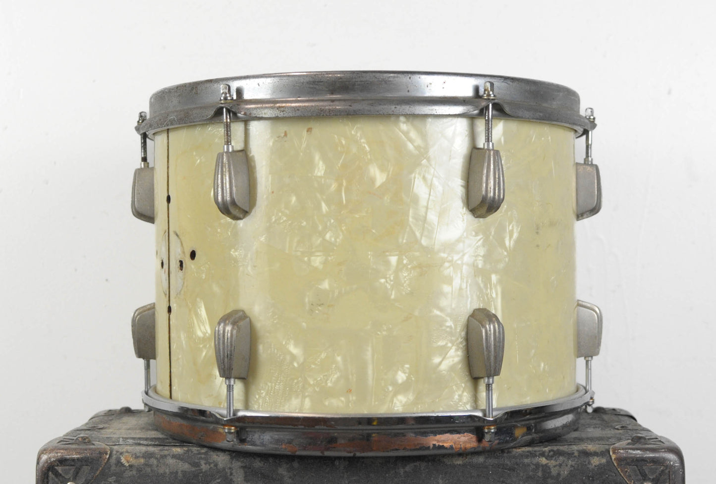 1940s 1950s Slingerland 9x13 White Marine Pearl Radio King Tom
