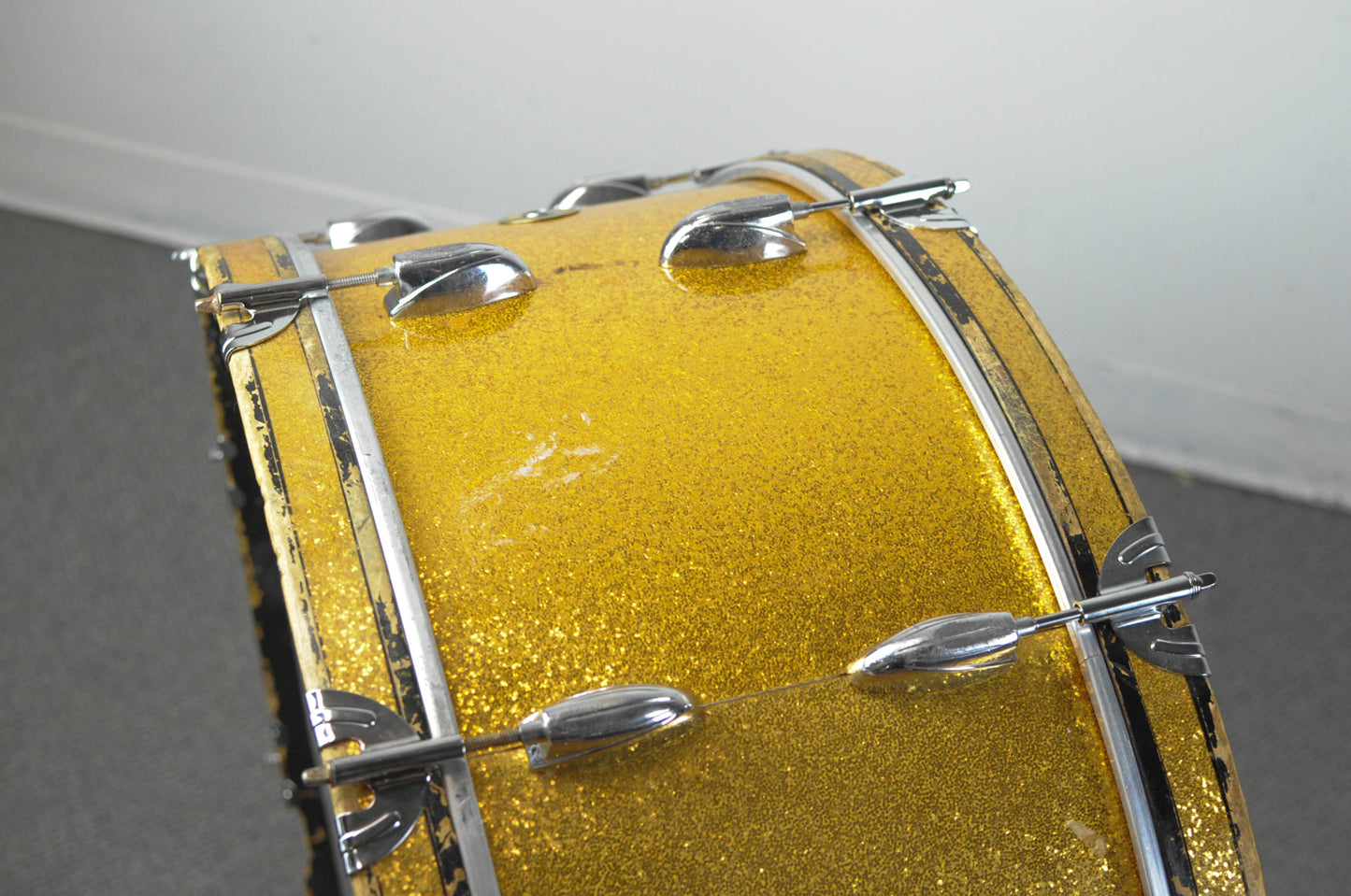 1960s Gretsch 10x28 Gold Sparkle Bass Drum