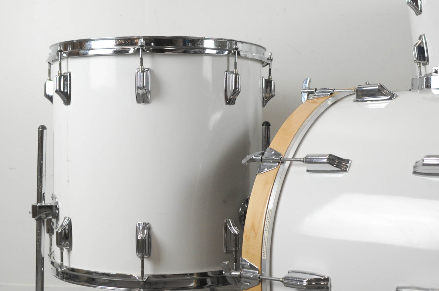 1970s Rogers Big R New England White Drum Set 14x22 9x13 and 16x16