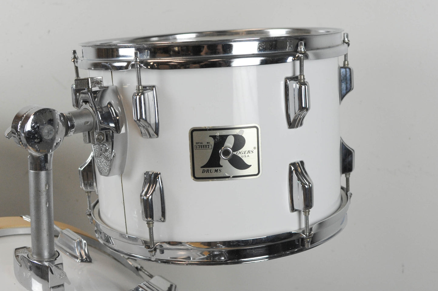 1970s Rogers Big R New England White Drum Set 14x22 9x13 and 16x16