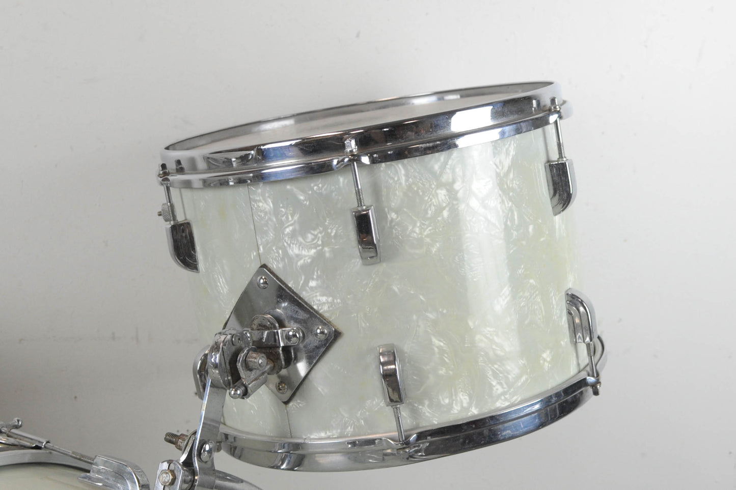 1958 Leedy Shelly Manne White Marine Pearl Drum Set