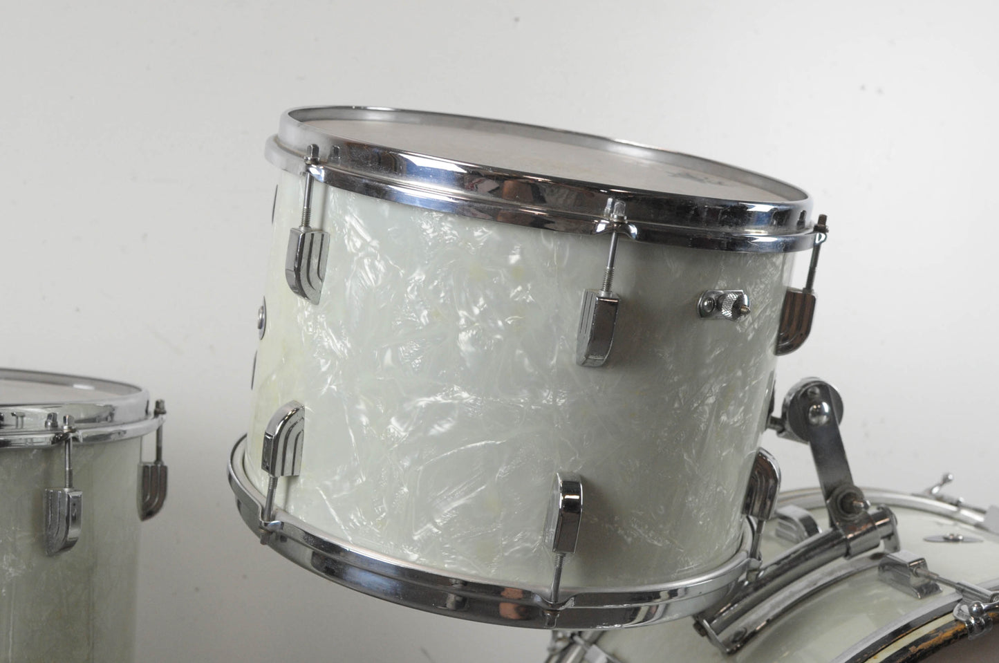 1958 Leedy Shelly Manne White Marine Pearl Drum Set