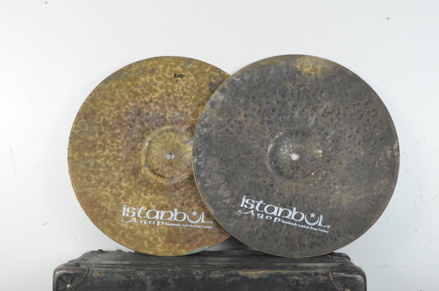 2000s Istanbul Agop 14" Turk Hi Hat Cymbals 1119g 1349g