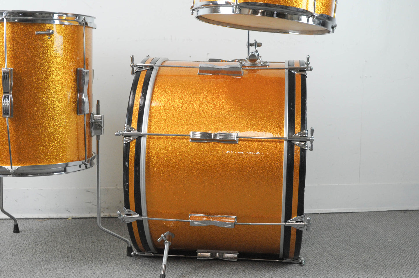 1960s Ludwig Club Date Gold Sparkle Drum Set