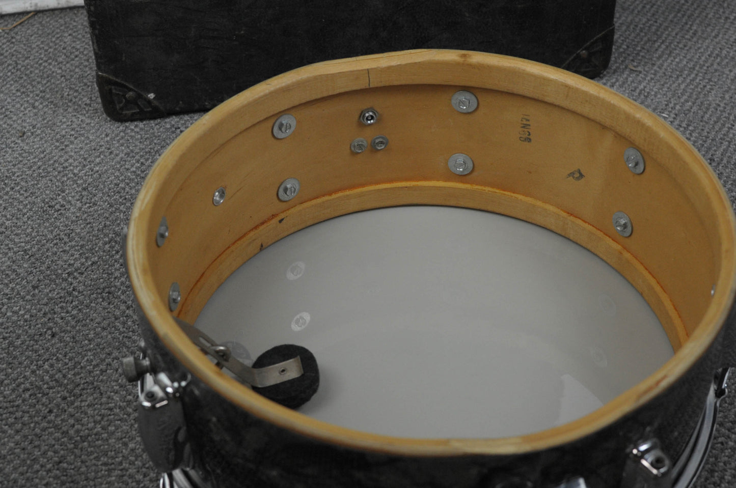 1960s Slingerland 5x14 "Artist" Black Diamond Pearl Snare Drum