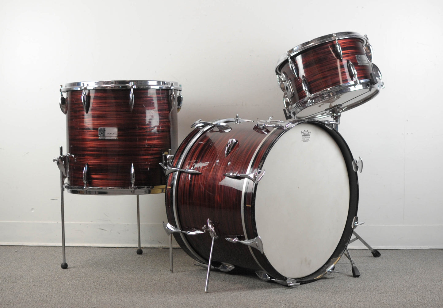 1960s Sonor "K-180" Red Marble Drum Set