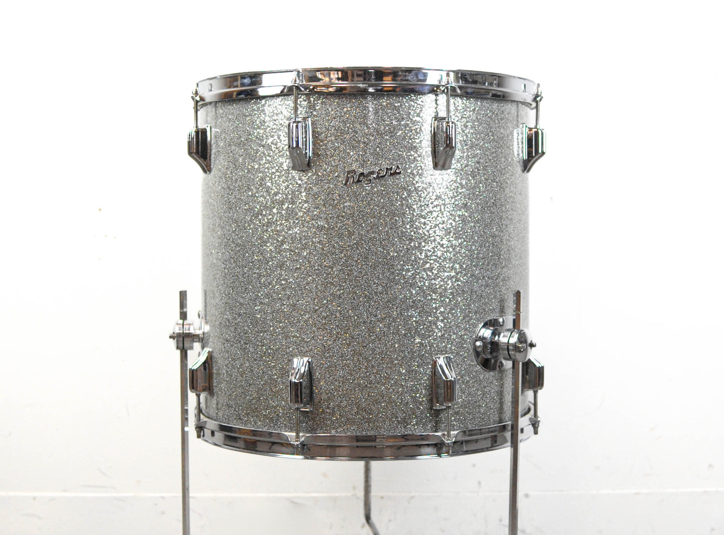 1960s Rogers 16x16 Silver Sparkle Pearl Floor Tom